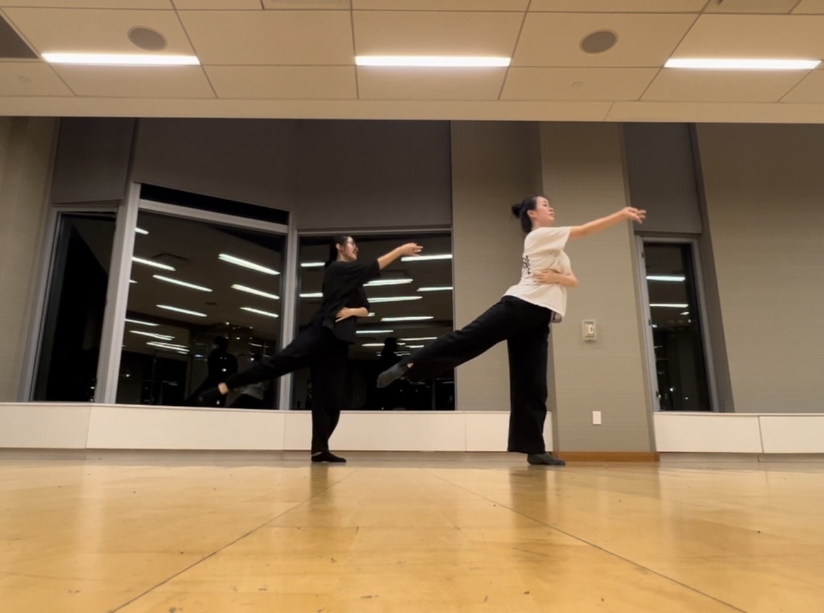 Dance practice in a studio