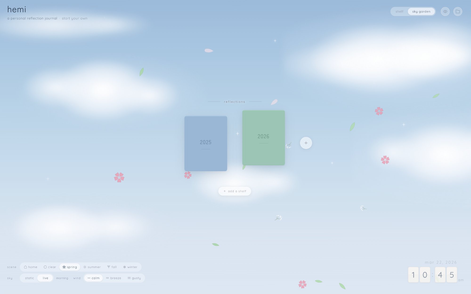 Spring daytime sky garden view