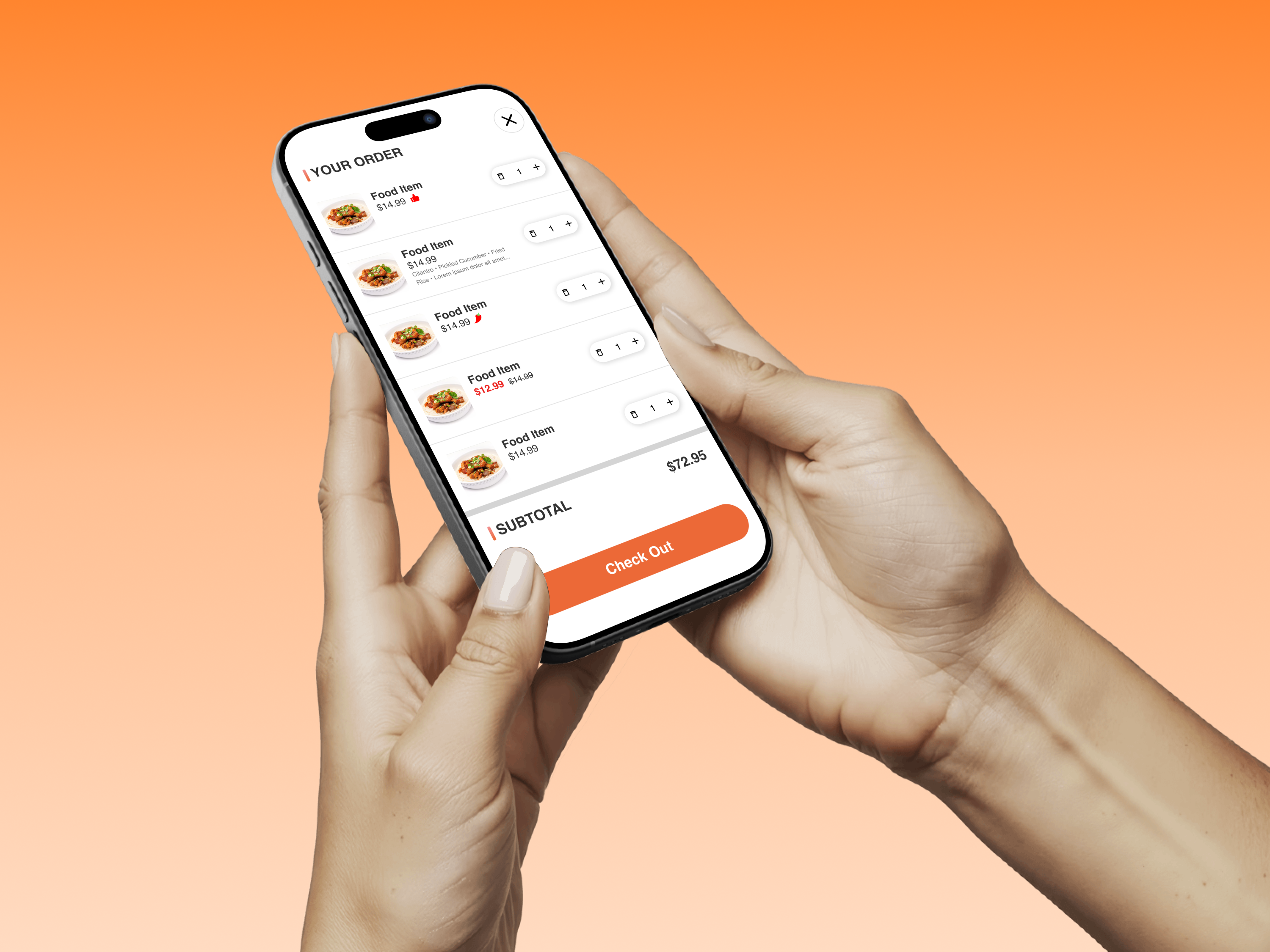 Yammii redesigned cart screen